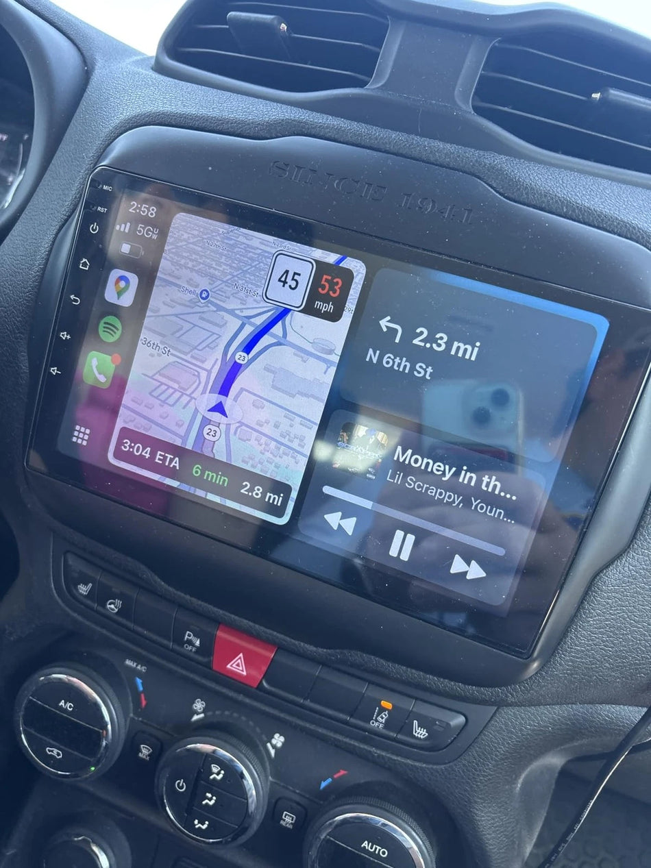 Navigatie Jeep Renegade (2016-2020) dedicata, MaxTech® PRO SERIES, 2 GB Ram 64 GB Rom, Carplay si Android auto, Ecran 9” HD Touch, GPS, Wifi, Bluetooth, Radio, USB, EQ, DSP, Waze