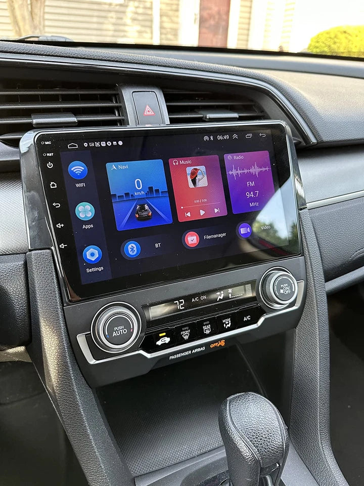 Navigatie Honda Civic X (2017-2021) dedicata, MaxTech® PRO SERIES, 4 GB Ram 64 GB Rom, Carplay si Android auto, Ecran 9 ” HD Touch, GPS, Wifi, Bluetooth, Radio, USB, EQ, DSP, Waze
